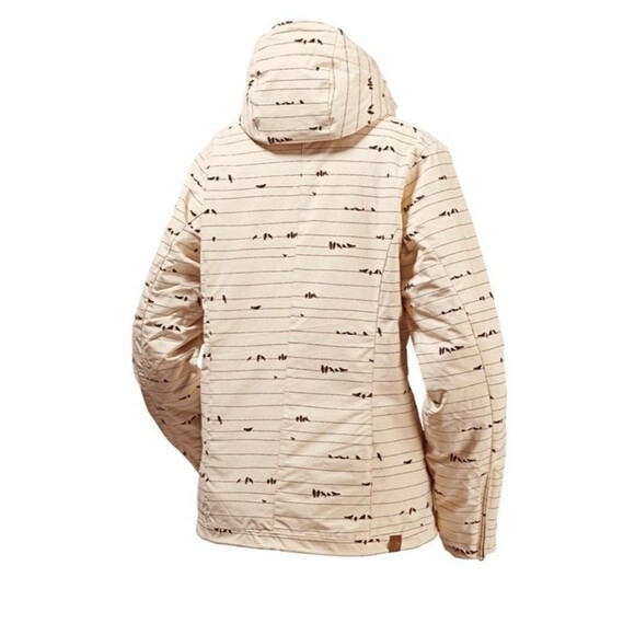 Burton Concert Birds On A Wire Hooded Snow Jacket Cream/Brown Womens Medium - Picture 2 of 12